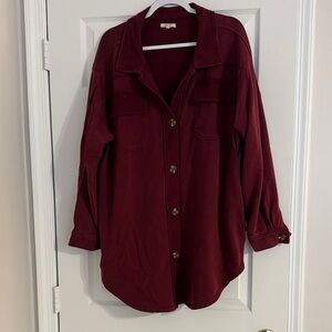 Maurices Deep Red Textured Top